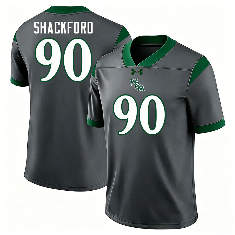 William & Mary Tribe #90 Keegan Shackford College Football Jerseys,Uniforms-Grey